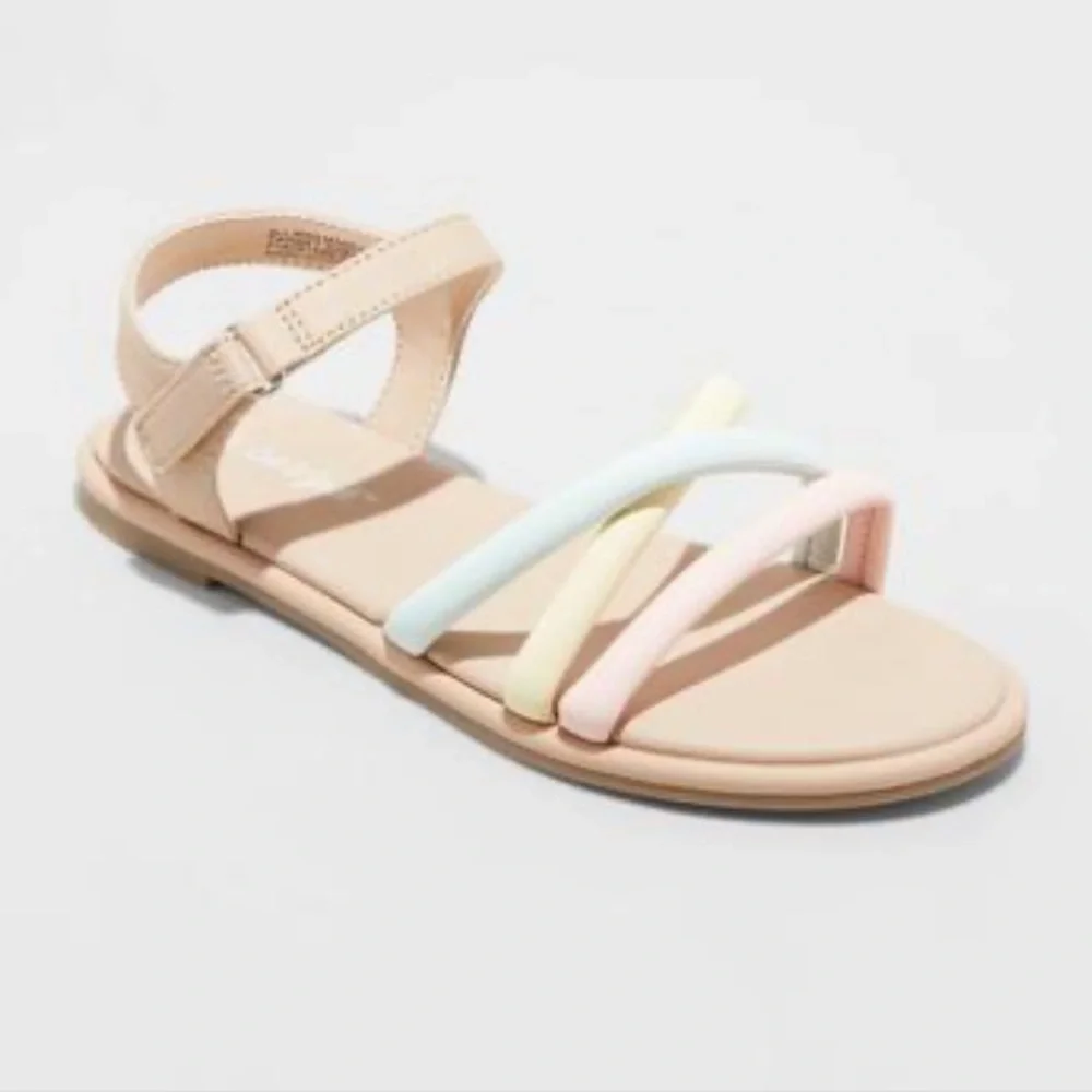 Girls' Anja Ankle Strap Sandals Multicolor - Cat & Jack - Size 4